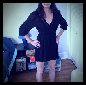 Black Romper with 3/4 Sleeves